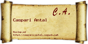 Caspari Antal névjegykártya